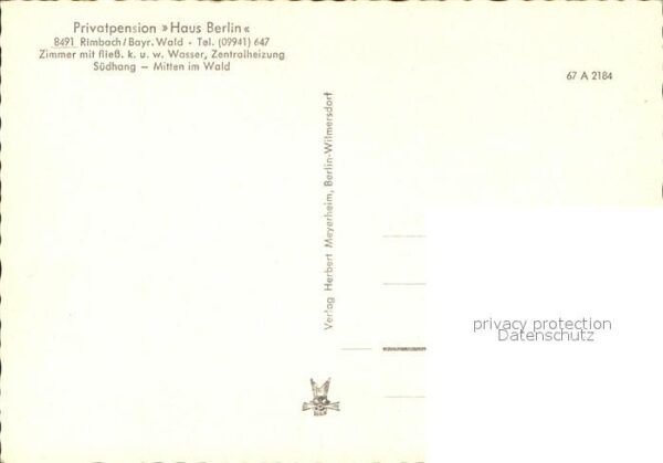 Rimbach Bayrischer Wald Privatpension Haus Berlin – Bild 2