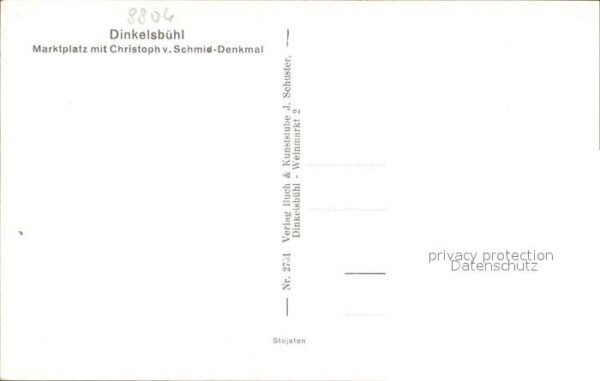 Dinkelsbuehl Marktplatz Christoph v. Schmid-Denkmal – Bild 2