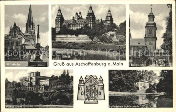 Aschaffenburg Main Sandkirche Sandtor Pompejanum Schlössch