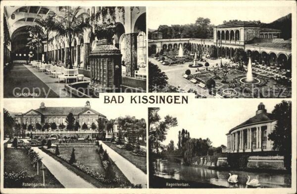 Bad Kissingen Wandelhalle Rosengarten Kurgarten Regen