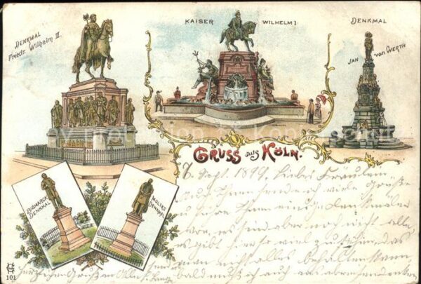 Koeln Rhein Denkmäler Kaiser Wilhelm I. Wilhelm II.