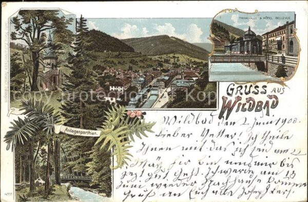 Wildbad Schwarzwald Anlagenpartien Trinkhalle Hotel Bellevu