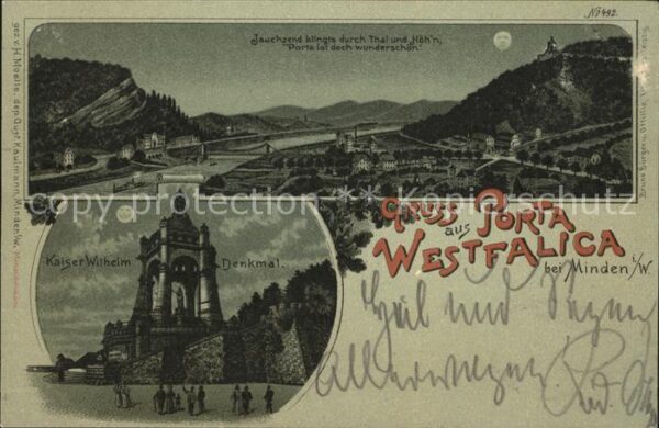 Porta Westfalica Minden Kaiser Wilhelm Denkmal Mondschei
