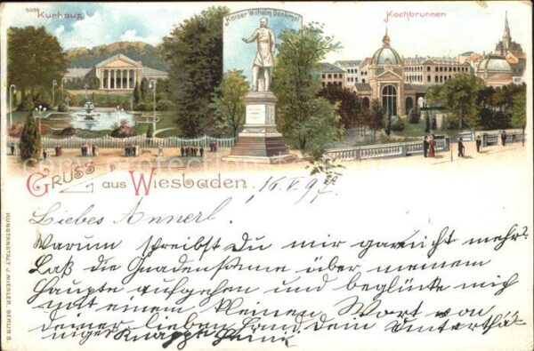Wiesbaden Kaiser Wilhelm Denkmal Kochbrunnen Kurh