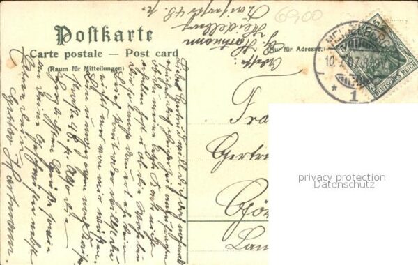 Heidelberg Neckar Schloss Rosen Litho – Bild 2
