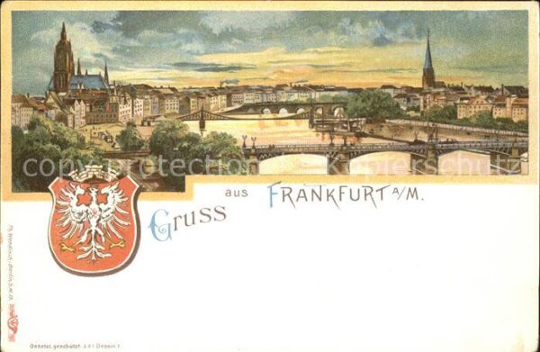 Frankfurt Main Wappen Litho
