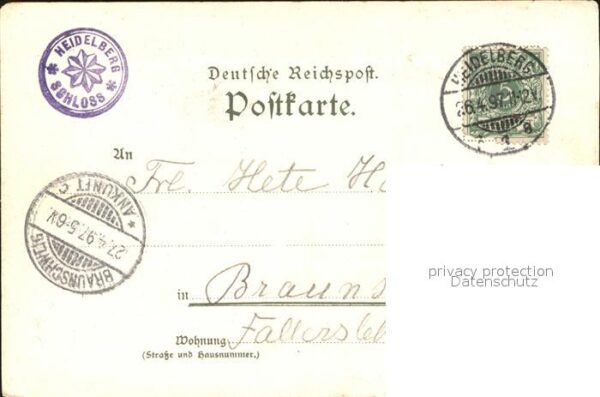 Heidelberg Neckar Das grosse Fass Perkeo Schloss Litho – Bild 2