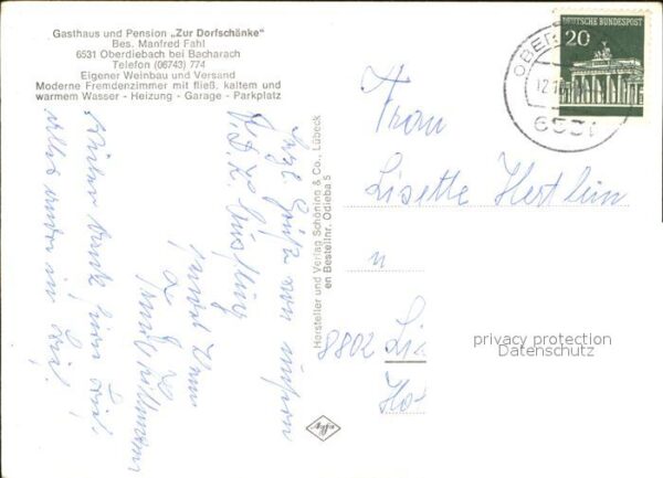Oberdiebach Gasthaus-Pension Zur Dorfschänke – Bild 2