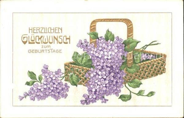 Geburtstag Glückwunsch Korb Veilchen