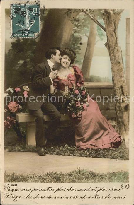 Foto Circe Nr. 4534 Paar Kuss Blumen Ostern