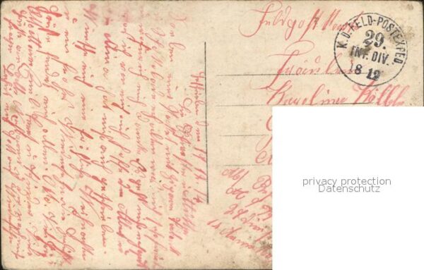 Faecher Mode Fan Eventail Abanico Ventag Frau Neujahr Stempel 29. Inf. Div. – Bild 2