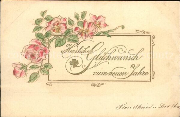 Neujahr Glückwunsch Rosen