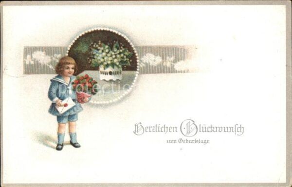 Geburtstag Glückwunsch Kind Brief Blumen