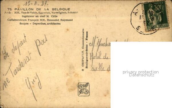 Exposition Internationale Paris 1937 Pavillon de la Belgique – Bild 2