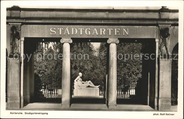Foto Kellner Rolf Nr. 227 Karlsruhe Stadtgarten Eingang