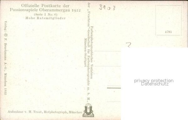 Passionsspiele Oberammergau Hohe Ratsmitglieder Serie I Nr. 6 Foto – Bild 2