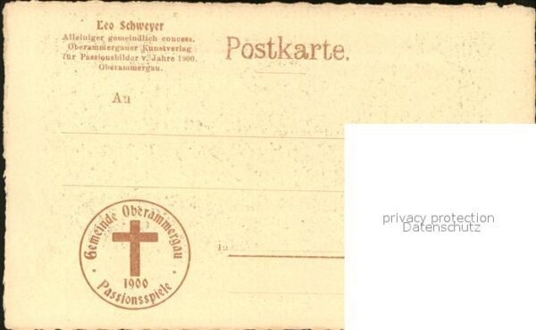 Passionsspiele Oberammergau Kreuzigung Postkarte Nr. 11a – Bild 2