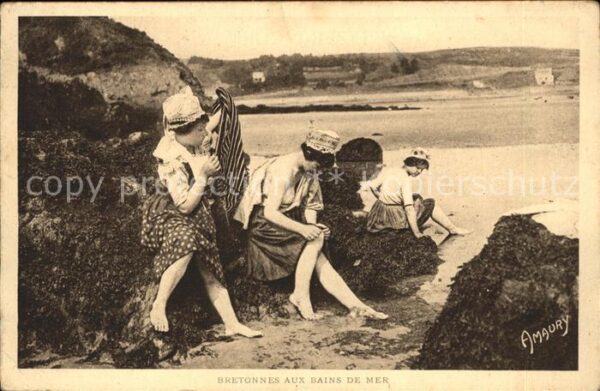 Bademode Bretonnes aux bains de mer