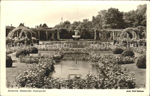 Foto Kellner Rolf Nr. 5573 Karlsruhe Stadtgarten Rosengarten