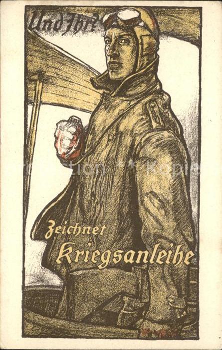 Kriegsanleihe WK1 Pilot Litho