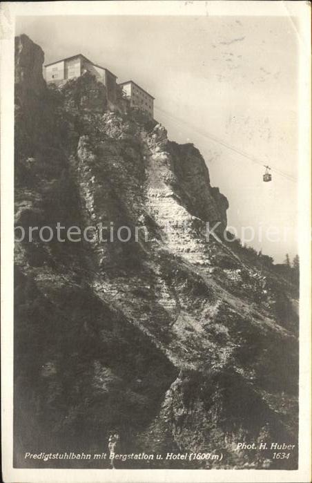 Foto Huber H. Nr. 1634 Predigtstuhlbahn Bergstation Hotel