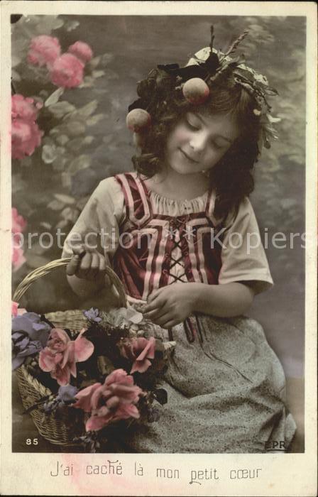 Foto EPR Nr. 85 Kind Mädchen Blumen Korb