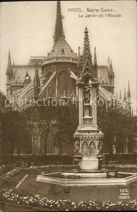 Verlag DIX Paris Nr. 5025 Paris Notre Dame Jardin Abside
