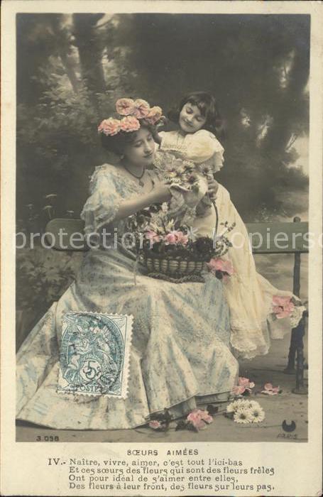 Kinder Child Enfants Blumen Gedicht Poesie soeurs aimees