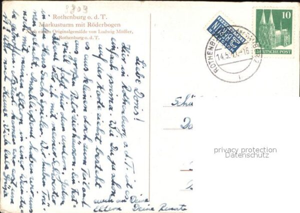 Moessler L. Rothenburg o. d. T. Markusturm Röderbog – Bild 2