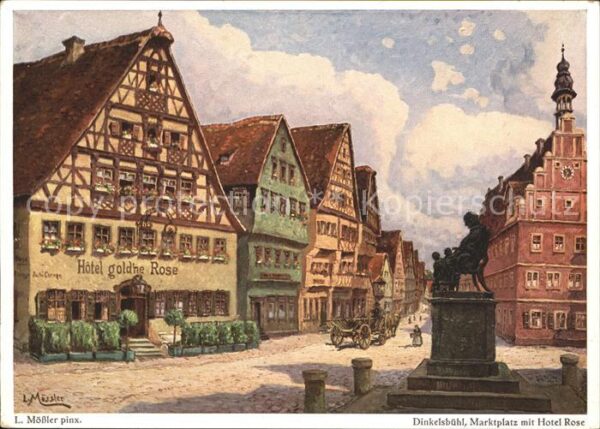 Moessler L. Dinkelsbühl Marktplatz Hotel Rose