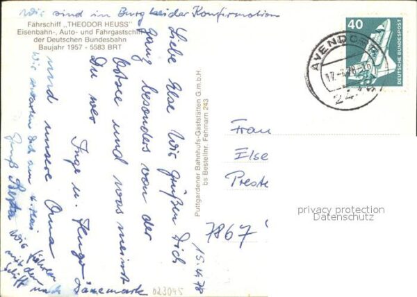 Faehre Ferry Bac Traghetto-- Fährschiff Theodor Heuss – Bild 2