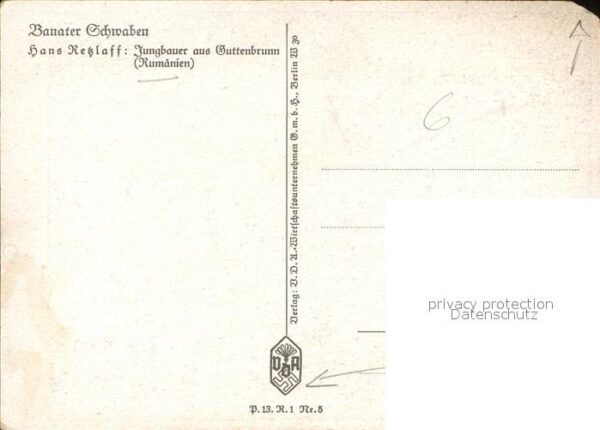Kuenstlerkarte Hans Retzlaff Jungbauer Guttenbrunn Zab – Bild 2