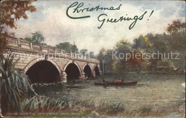 Verlag Tucks Oilette Nr. 7180 Bridge Serpentine Hyde Park