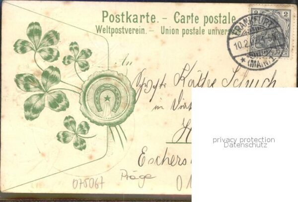 Kleeblatt Cloverleaf Trebol Trefle Geburtstag Glückwunsch Schwalbe Blumen – Bild 2