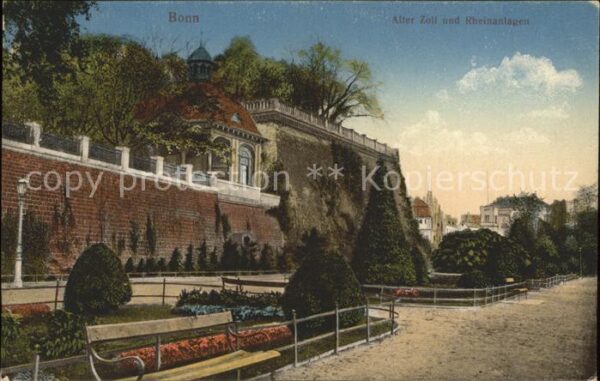 Bonn Rhein Alter Zoll und Rheinanlagen
