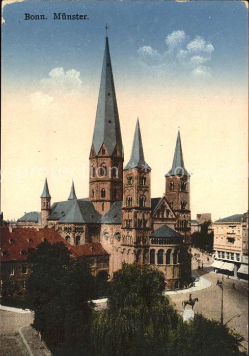 Bonn Rhein Münster Buntdruck
