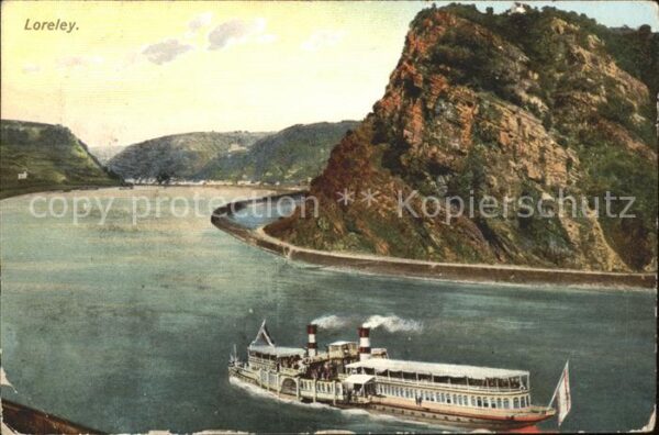 Loreley Lorelei Felsen Rheindampfer