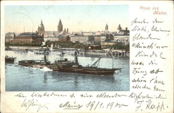 Mainz Rhein Rheinschiffahrt Dampfer Dom