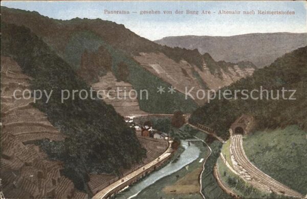 Altenahr Panorama Blick Burg Are Reimertshofen E