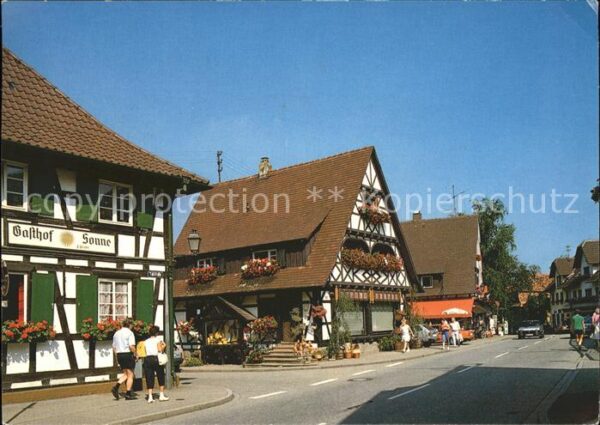 Sasbachwalden Strassenpartie Gasthof Sonne Weinort