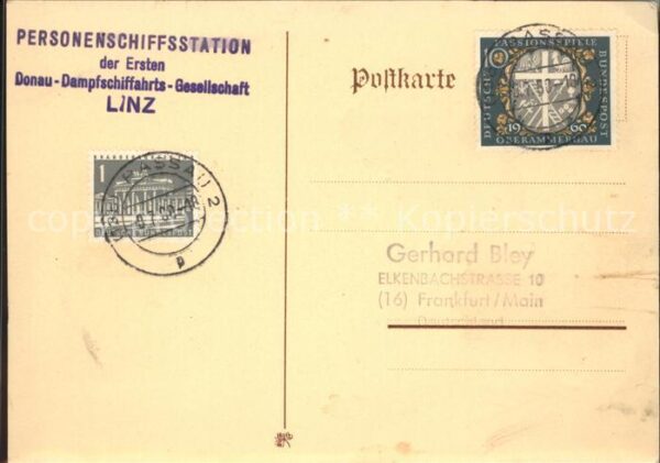 Passau Stempel Personenschiffstation der Erste