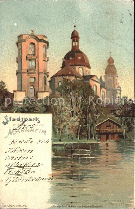 Mannheim Stadtpark Künstlerkarte Edgar Meyer