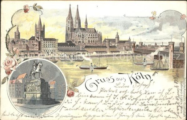 Koeln Rhein Kölner Dom Brücke Rheinschiffahrt Fried