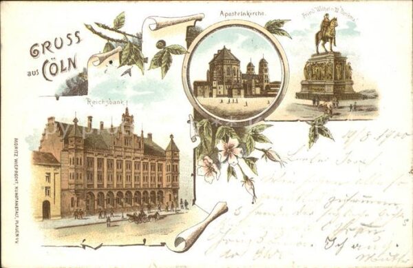 Koeln Rhein Reichsbank Apostelnkirche Friedrich Wil