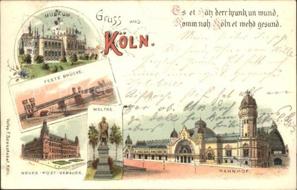 Koeln Rhein Museum Brücke Post Moltke Denkmal Bahnh
