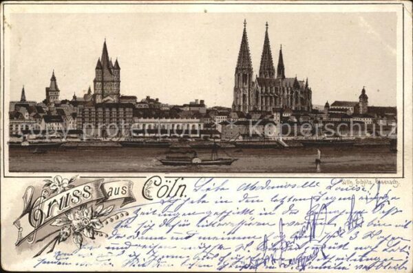 Coeln Rhein Kölner Dom Rheinschiffahrt