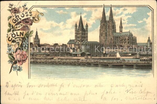 Coeln Rhein Kölner Dom Rheinufer