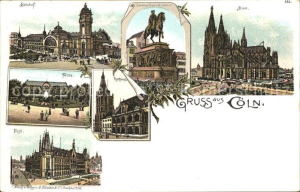 Coeln Rhein Bahnhof Friedrich Wilhelm Denkmal Dom F