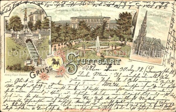 Stuttgart Herzog Eugen Brunnen Stadtgarten Polyte