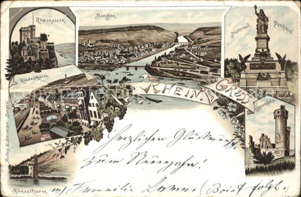 Bingen Rhein Burg Rheinstein Rüdesheim Nationaldenkm